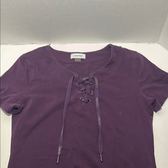 Calvin Klein Purple Lace-Up Top - Picture 4 of 11